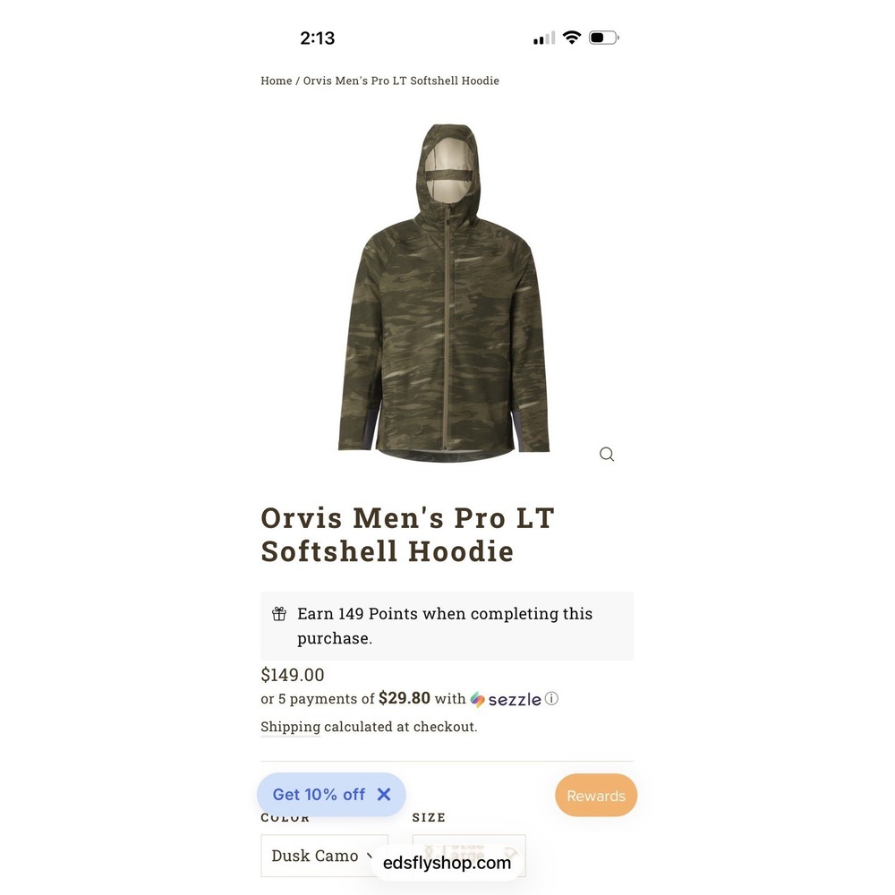 NWT Orvis PRO LT Insulated Hoodie Mens XXL Digital Camo Green Grey Full Zip Jkt